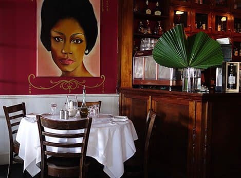 table in The Landing Restaurant