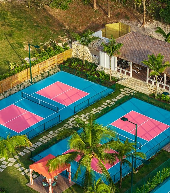 pickleball courts and open-air gym