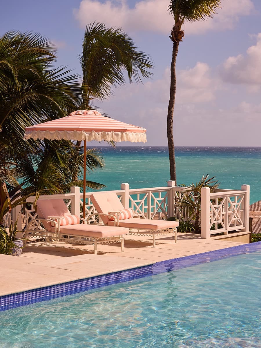 view of ocean from the pool