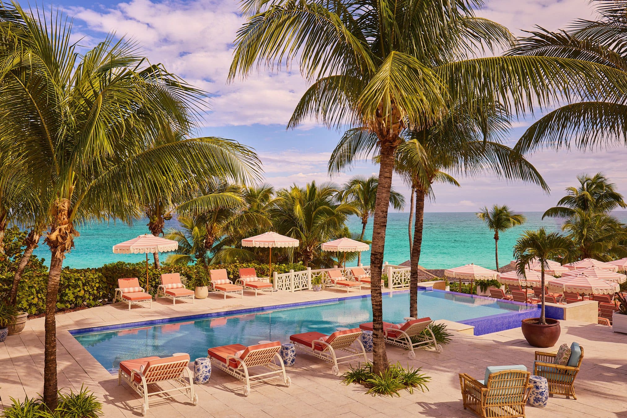 view of the ocean from the pool