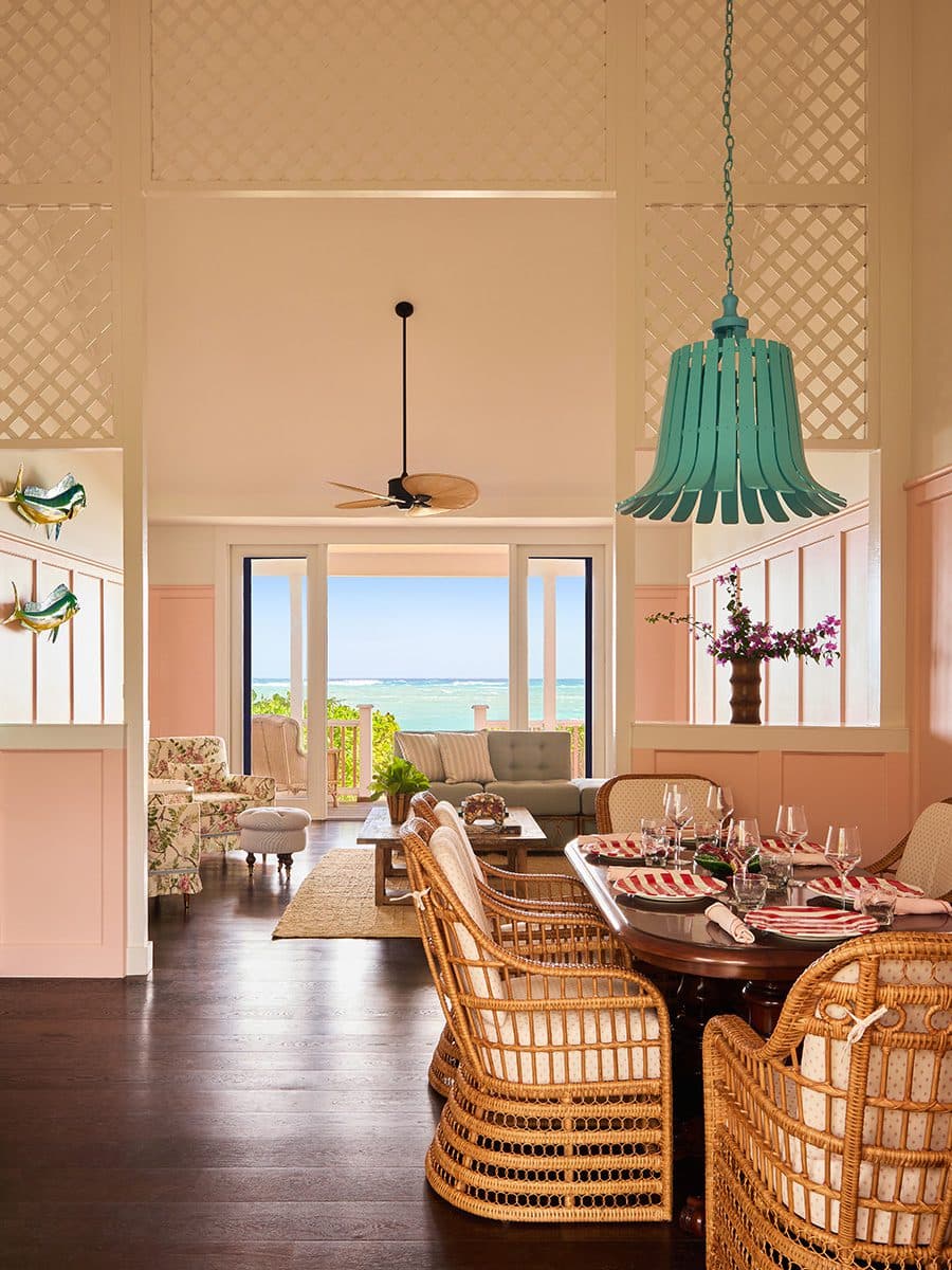 living room with view of ocean