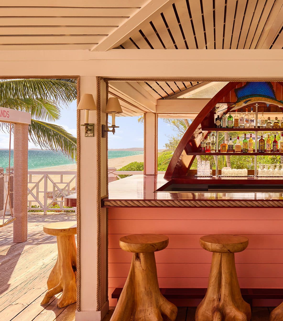 view of ocean from beach bar