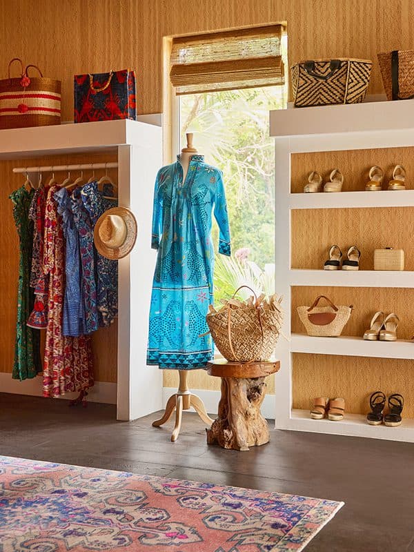dresses and shoes in the retail store