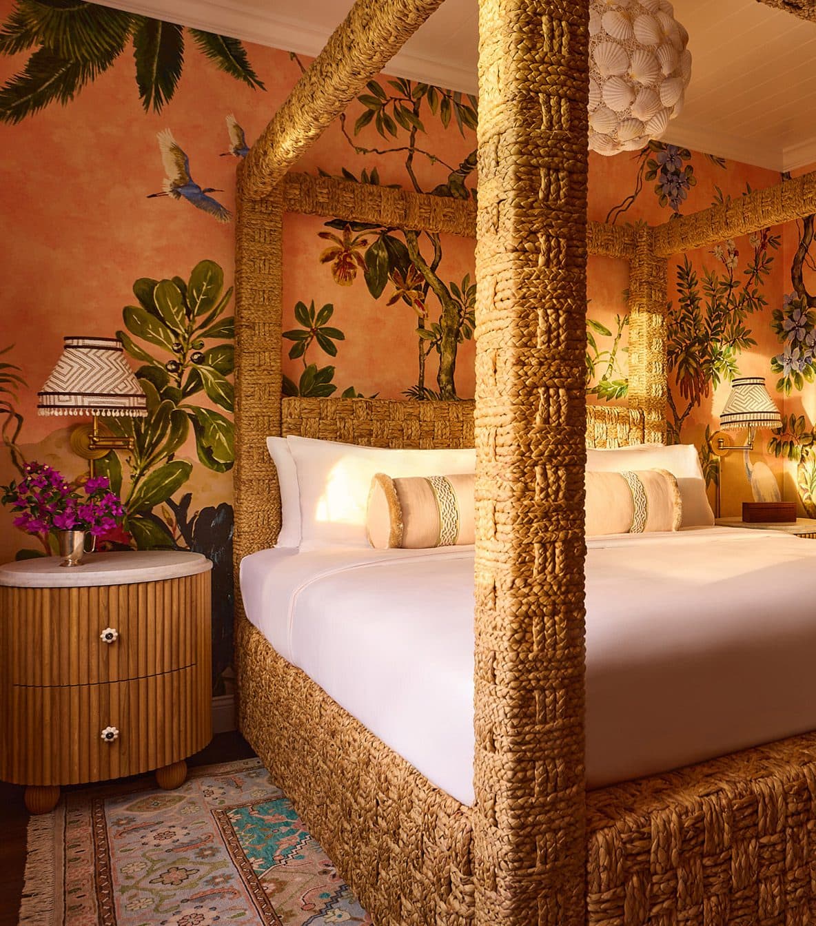 Garden Room Bed and nightstand