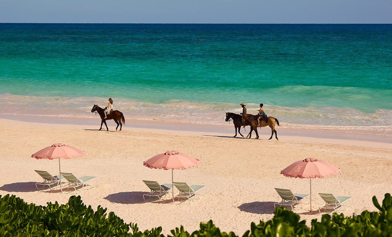 horseback riding on the beach