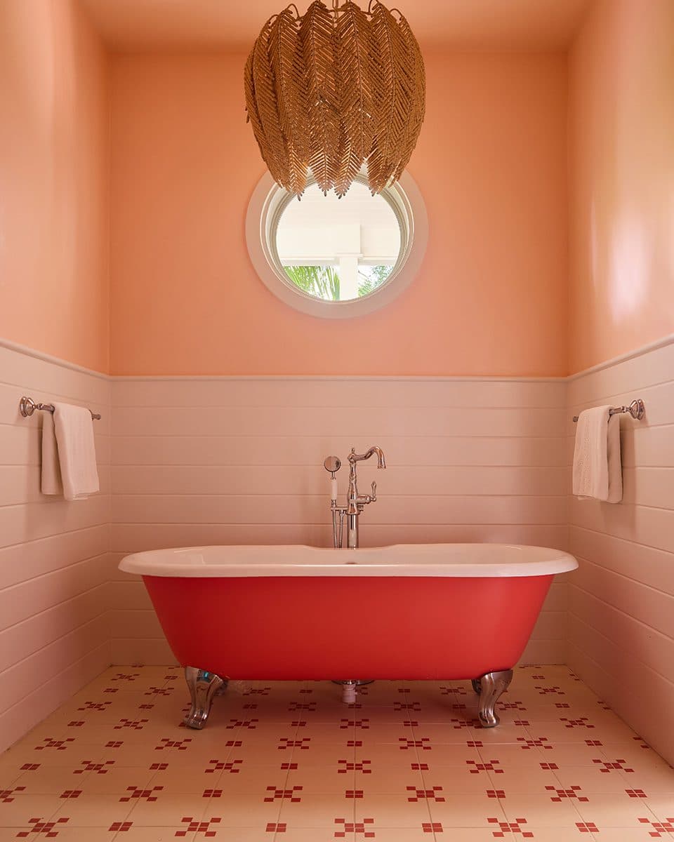 standalone tub in oceanfront cottage