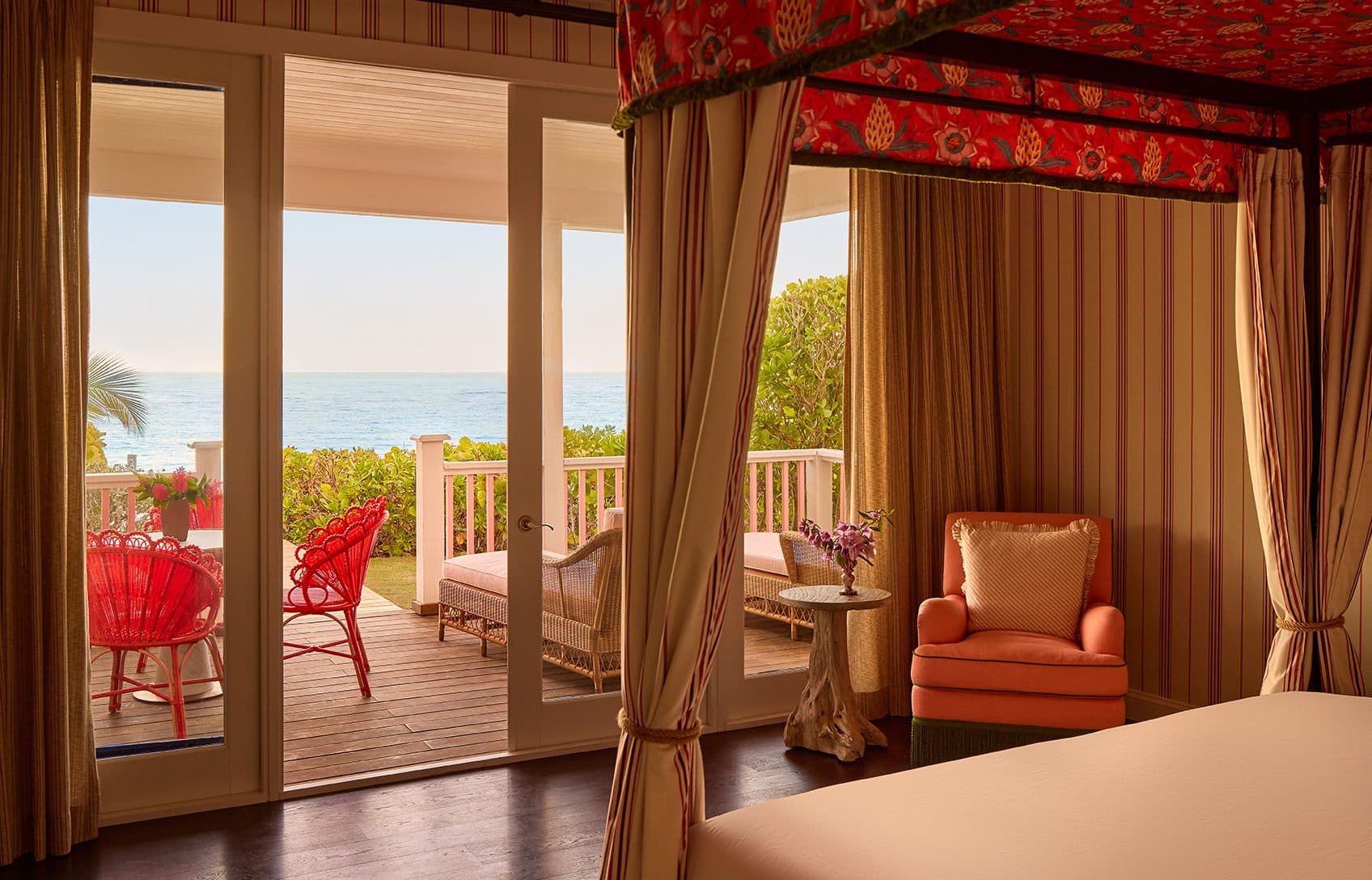 porch off of king bedroom oceanfront cottage