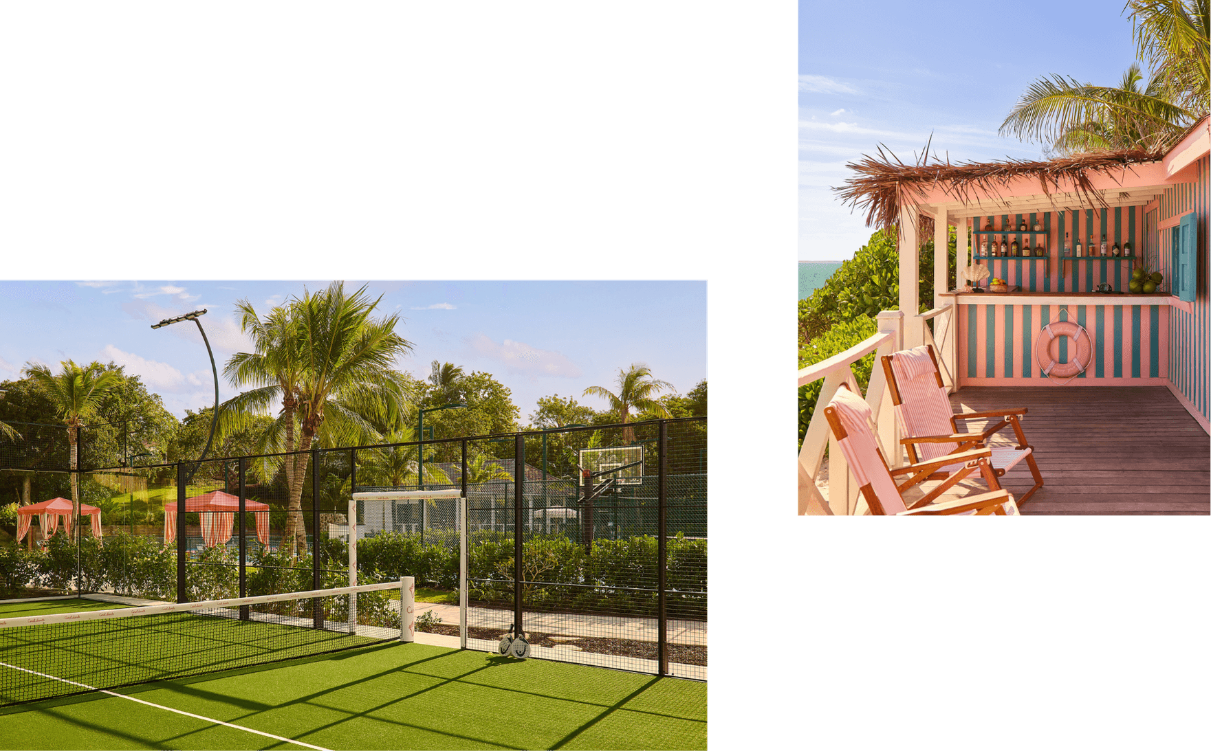 padel court and The Beach Shack